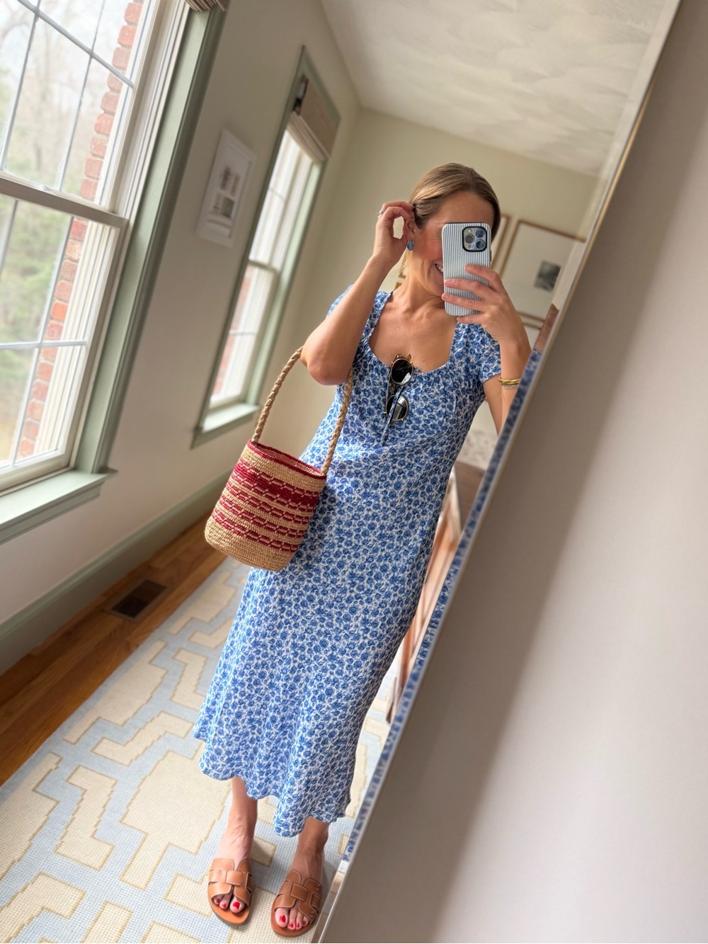 Rouje Blue Floral Maxi Dress